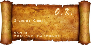 Oravan Kamil névjegykártya
